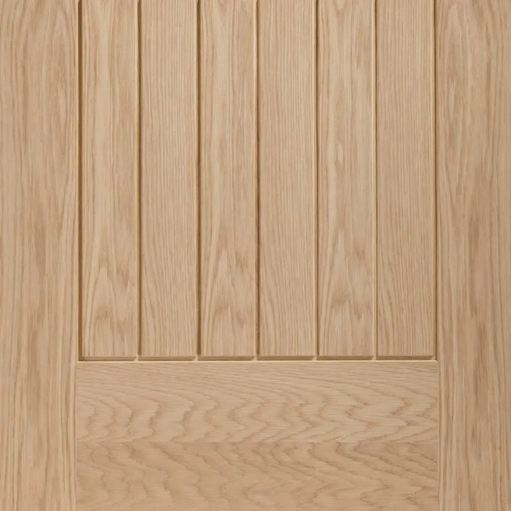 Bespoke Suffolk Oak Single Frameless Pocket Door - Vertical Lining