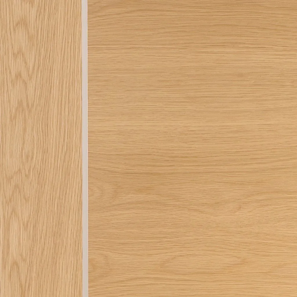 Bespoke Thrufold Forli Oak Flush Folding 2 1 Door - Aluminium Inlay - Prefinished