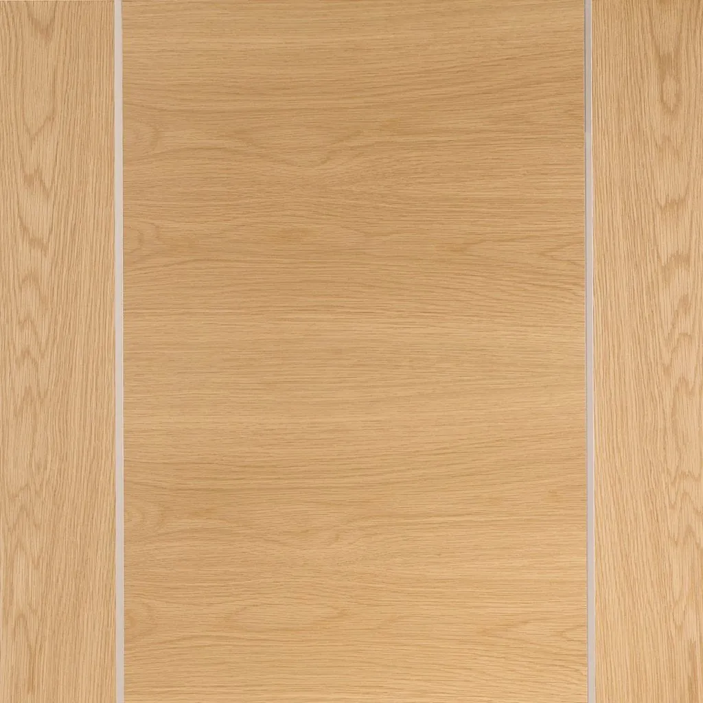 Bespoke Thrufold Forli Oak Flush Folding 2 1 Door - Aluminium Inlay - Prefinished