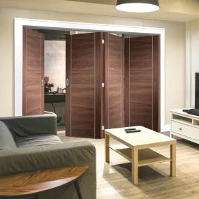 Bespoke Thrufold Forli Walnut Flush Folding 3 1 Door - Aluminium Inlay - Prefinished