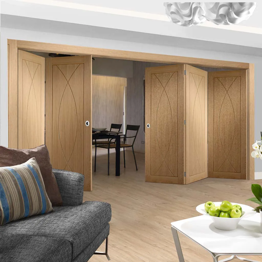 Bespoke Thrufold Pesaro Oak Flush Folding 3 2 Door