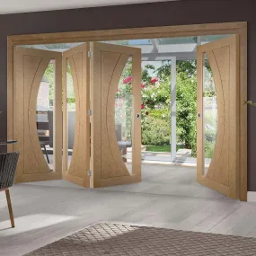 Bespoke Thrufold Salerno Oak Glazed Folding 3 1 Door