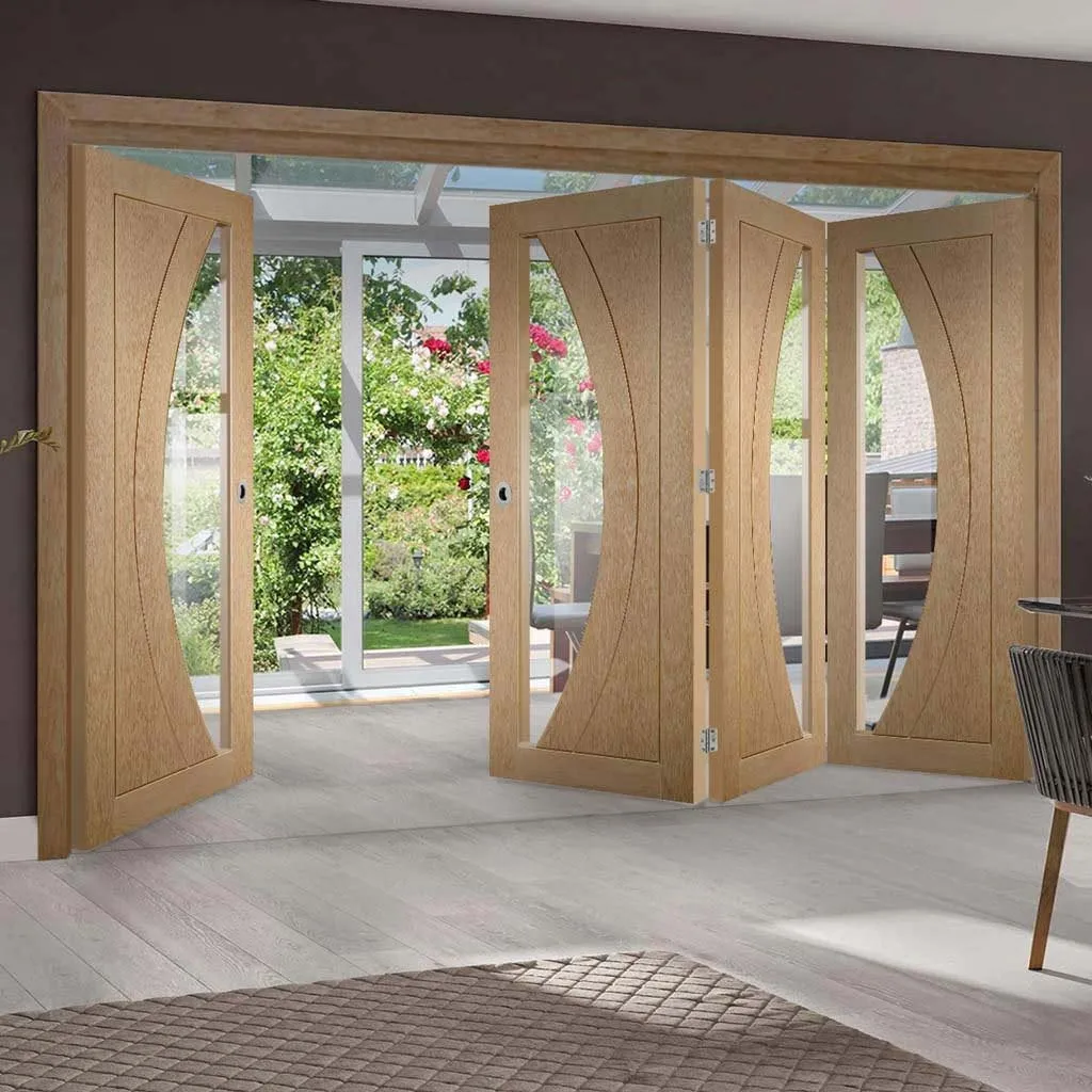 Bespoke Thrufold Salerno Oak Glazed Folding 3 1 Door