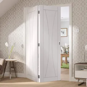 Bespoke Thrufold Verona White Primed Flush Folding 2 0 Door