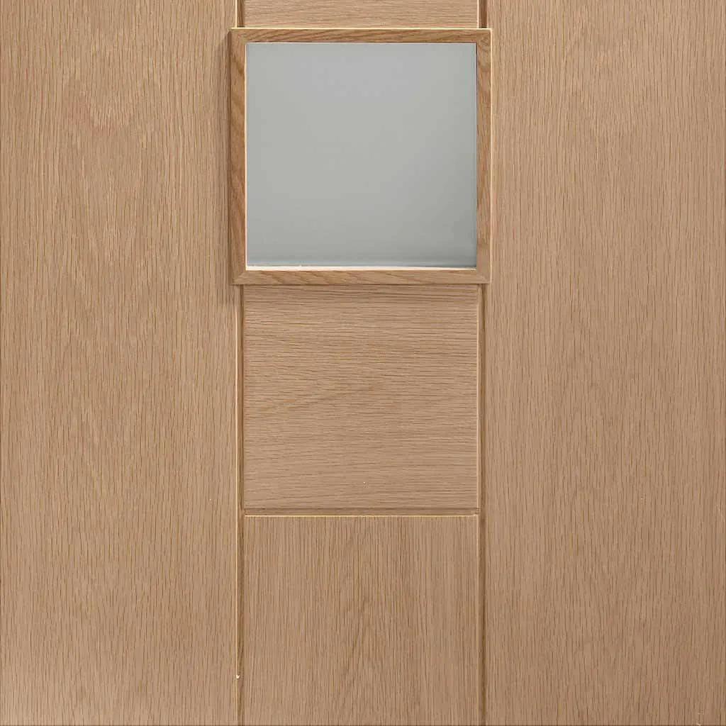 Bespoke Thruslide Surface Messina Oak Glazed - Sliding Double Door and Track Kit