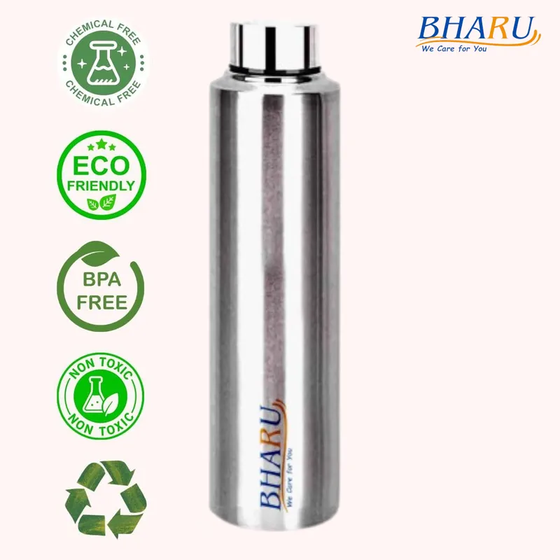 Bharu Stainless Steel Fridge Water Bottle ( Pack of 6)