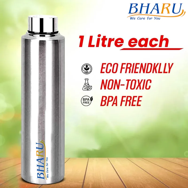 Bharu Stainless Steel Fridge Water Bottle ( Pack of 6)