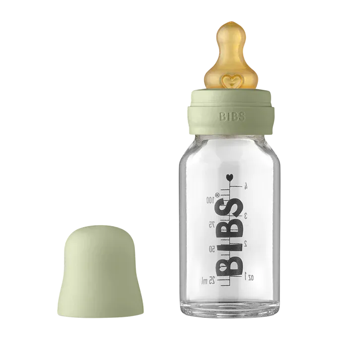 BIBS Baby Glass Bottle Complete Set 110ml | Sage