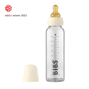 Bibs Baby Glass Bottle Complete Set 225ml - Ivory