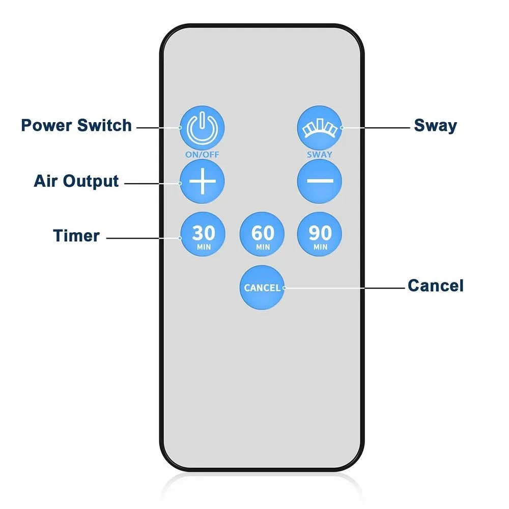 Bladeless Tower Fan with Remote Control-27inch