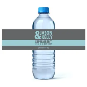 Blue and Grey Water Bottle Labels