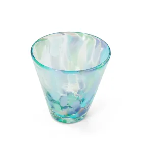 Blue Speckled Aqua Glass Cup (A D)