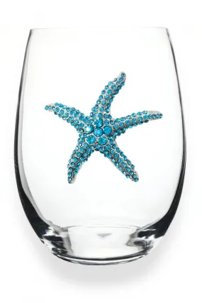 BLUE STARFISH JEWELED STEMLESS