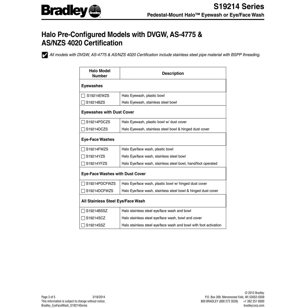 Bradley S19214P Halo Eye Face Wash Station w/ Drench Hose, Pedestal Mount