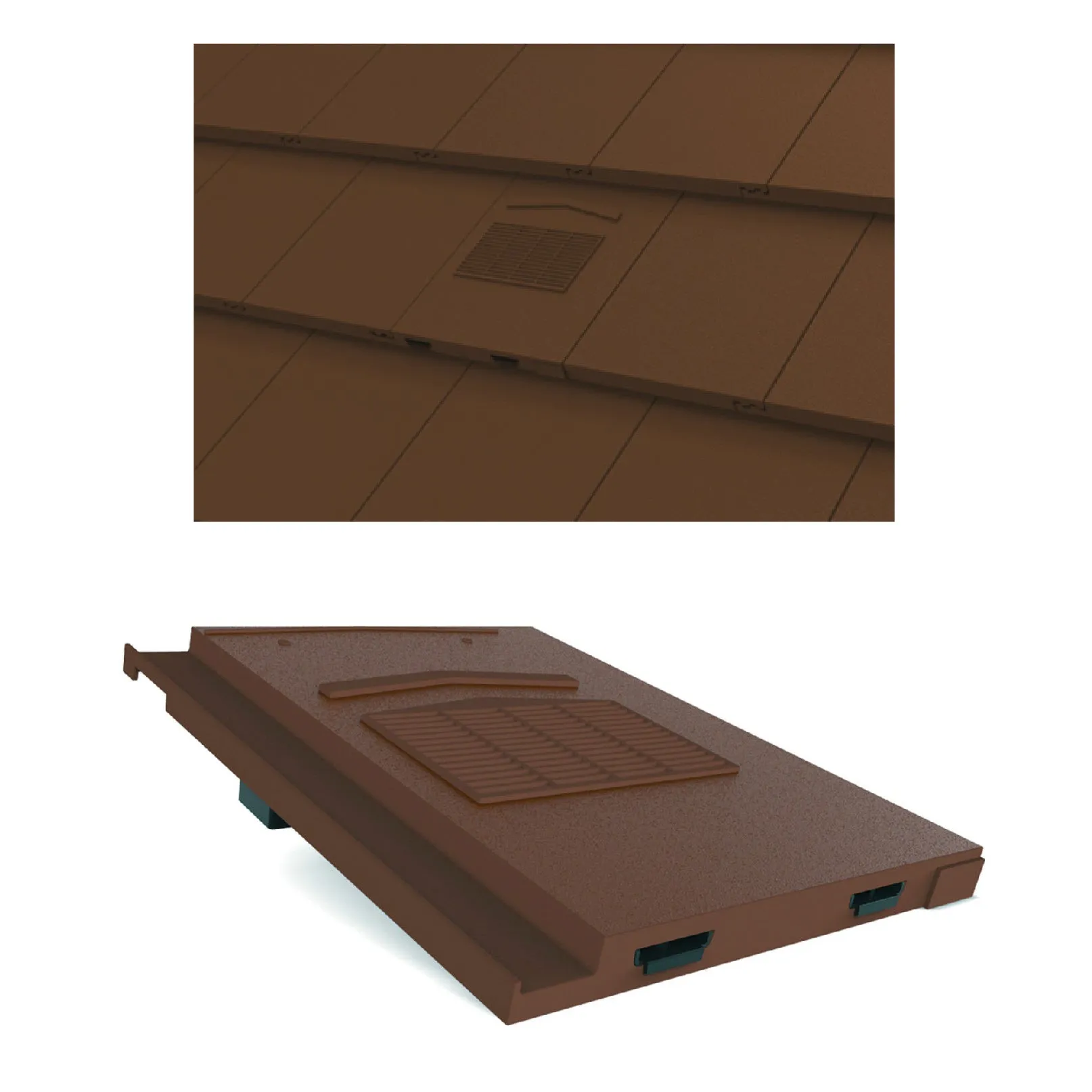 Brown Roof Tile Vent & Pipe Adapter for Marley Modern & Mini Stonewold