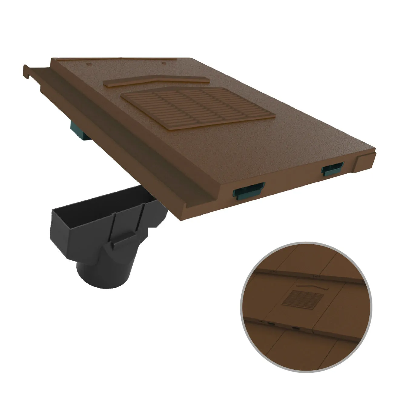 Brown Roof Tile Vent & Pipe Adapter for Marley Modern & Mini Stonewold