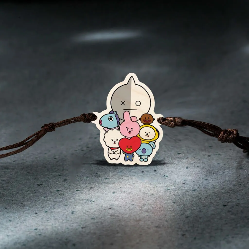 BTS BT21 Wooden Rakhi