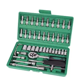 Car Repair Tool 46pcs Inch Socket Set Car Repair Tool Ratchet Torque Wrench Combo Tools Kit Auto Repairing Tool Set