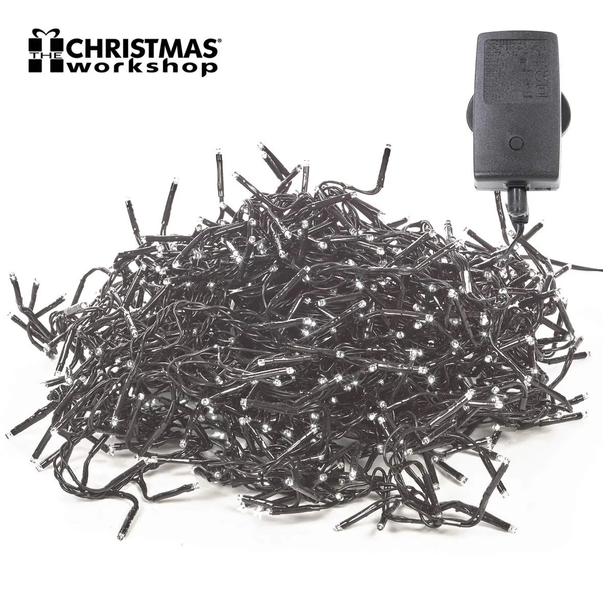 Christmas Chaser Lights 1000 LED Bright White Indoor Outdoor Multi Action 8 Settings