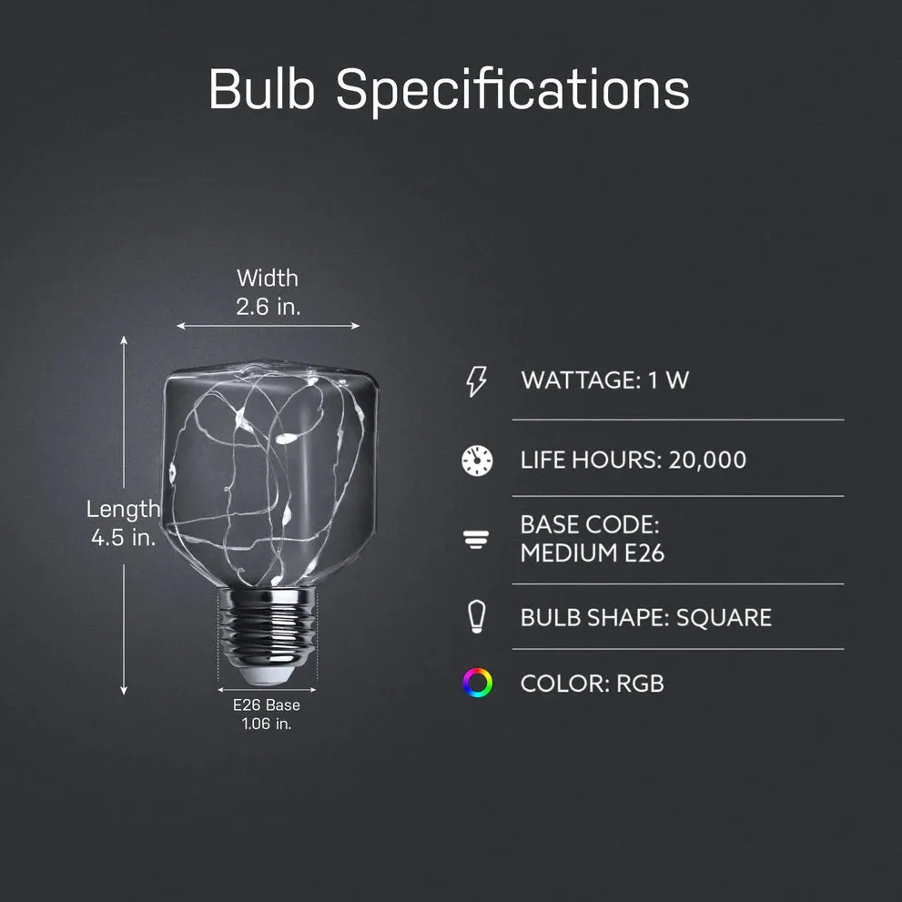 Color Changing Square LED Fairy Bulb FY/SQ/RGB/LED