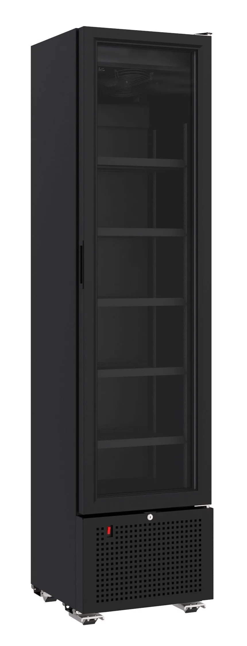 Combisteel Single Door Slimline Bottle Fridge Merchandiser Black 221 Litre - 7464.0205