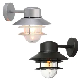 Copenhagen Outdoor Wall Light Silver, Black