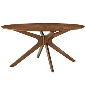 Crossroads 63" Oval Wood Dining Table Walnut EEI-3848-WAL