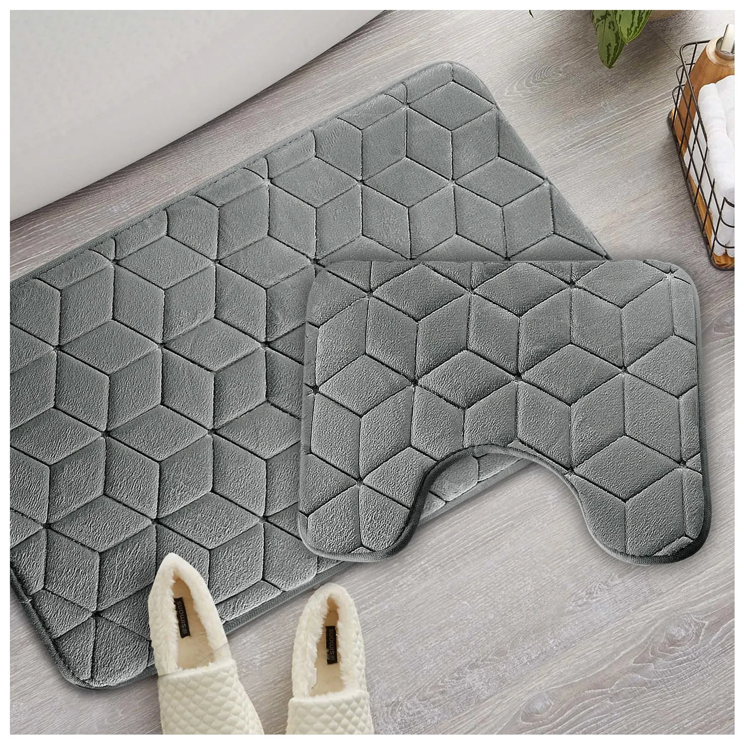 Cube Bath Mat Set