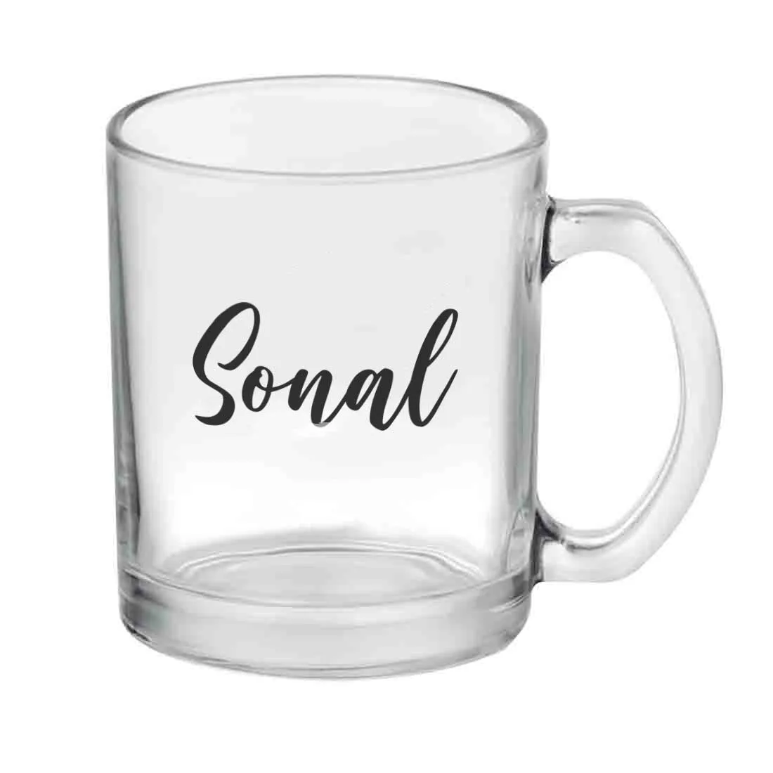 Customized Coffee Glass Mug for Green Herbal Lemon Tea-  Add Name