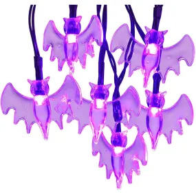 CYNDIE LED Solar String Light Purple Bat Light for Halloween Party Decorations