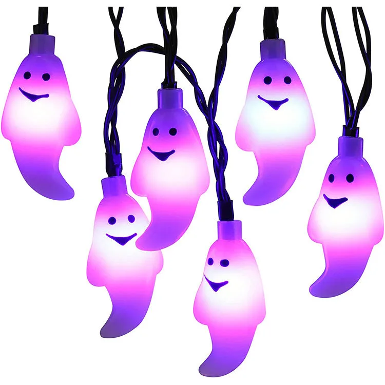 CYNDIE LED Solar String Light Purple Bat Light for Halloween Party Decorations