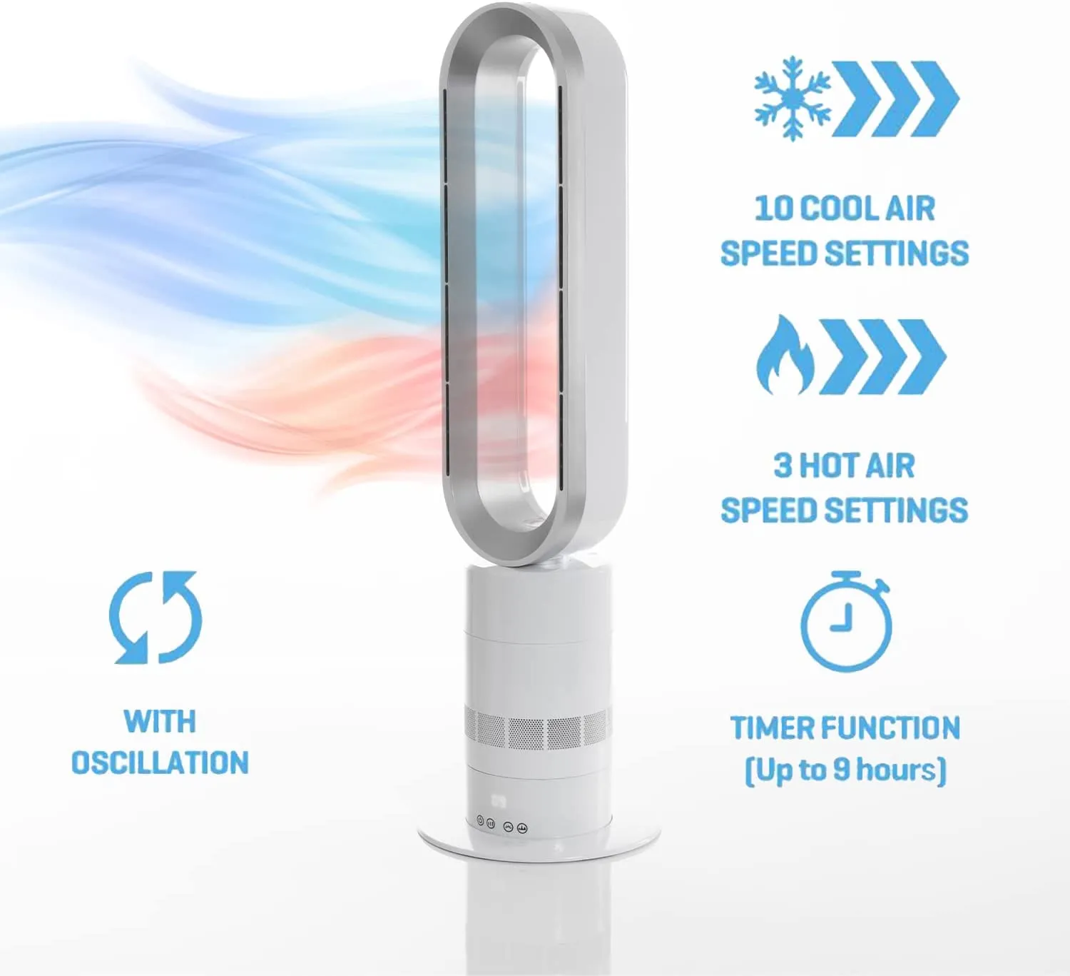 Daewoo Bladeless Tower Fan & Heater with Remote Control