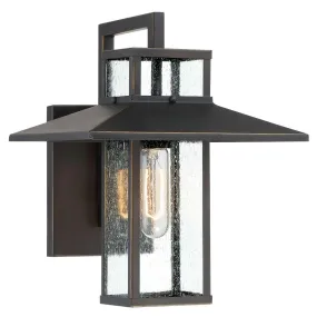 Danforth Park 13 in. Outdoor Wall Lantern Oil Rubbed Bronze & Gold Finish