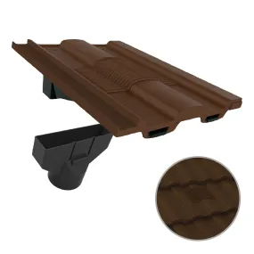 Dark Brown Castellated Roof Tile Vent & Adapter for Marley Ludlow Redland