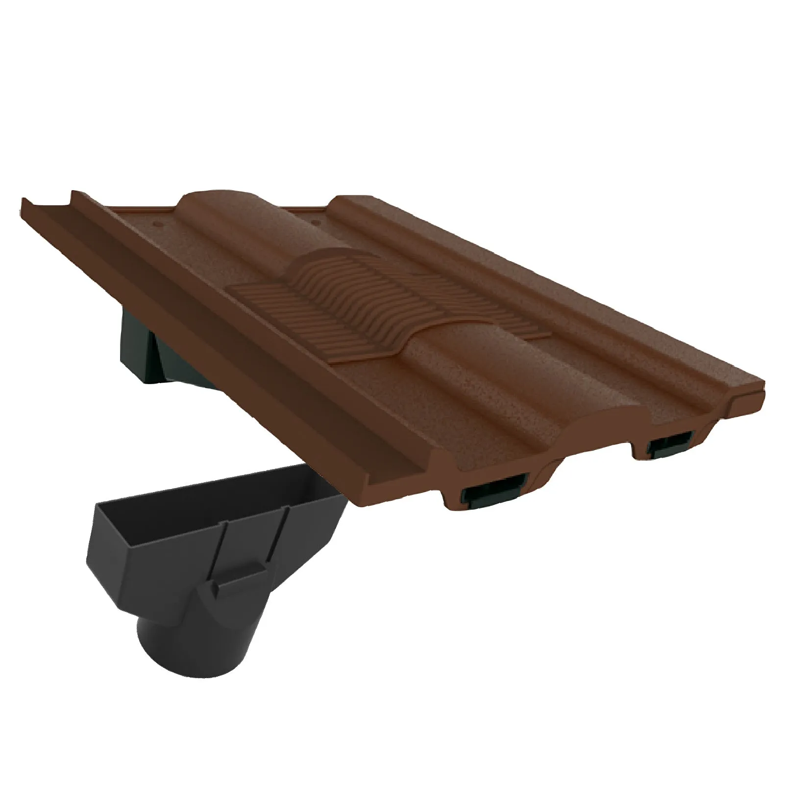 Dark Brown Castellated Roof Tile Vent & Adapter for Marley Ludlow Redland