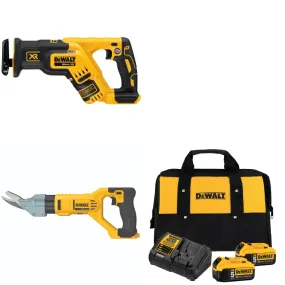 DeWalt DCS498B 20V 5/8" Shears w/ DCS367B Recip Saw, Bare & FREE Battery-2Pk