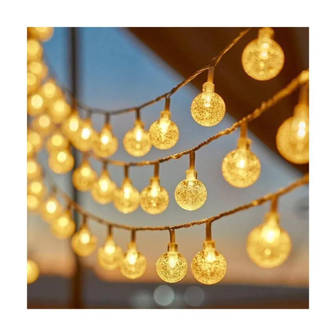 Diwali Lights For Home Decoration | Bubble Ball String LED Lights | Crystal Ball Light for Diwali (14 Bulb, 160 Inch, Warm White)