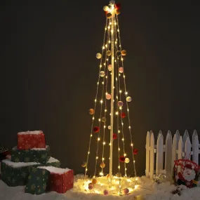 DIY 3ft Pre-lit Cone Christmas Tree Colorful Balls Battery Remote Control