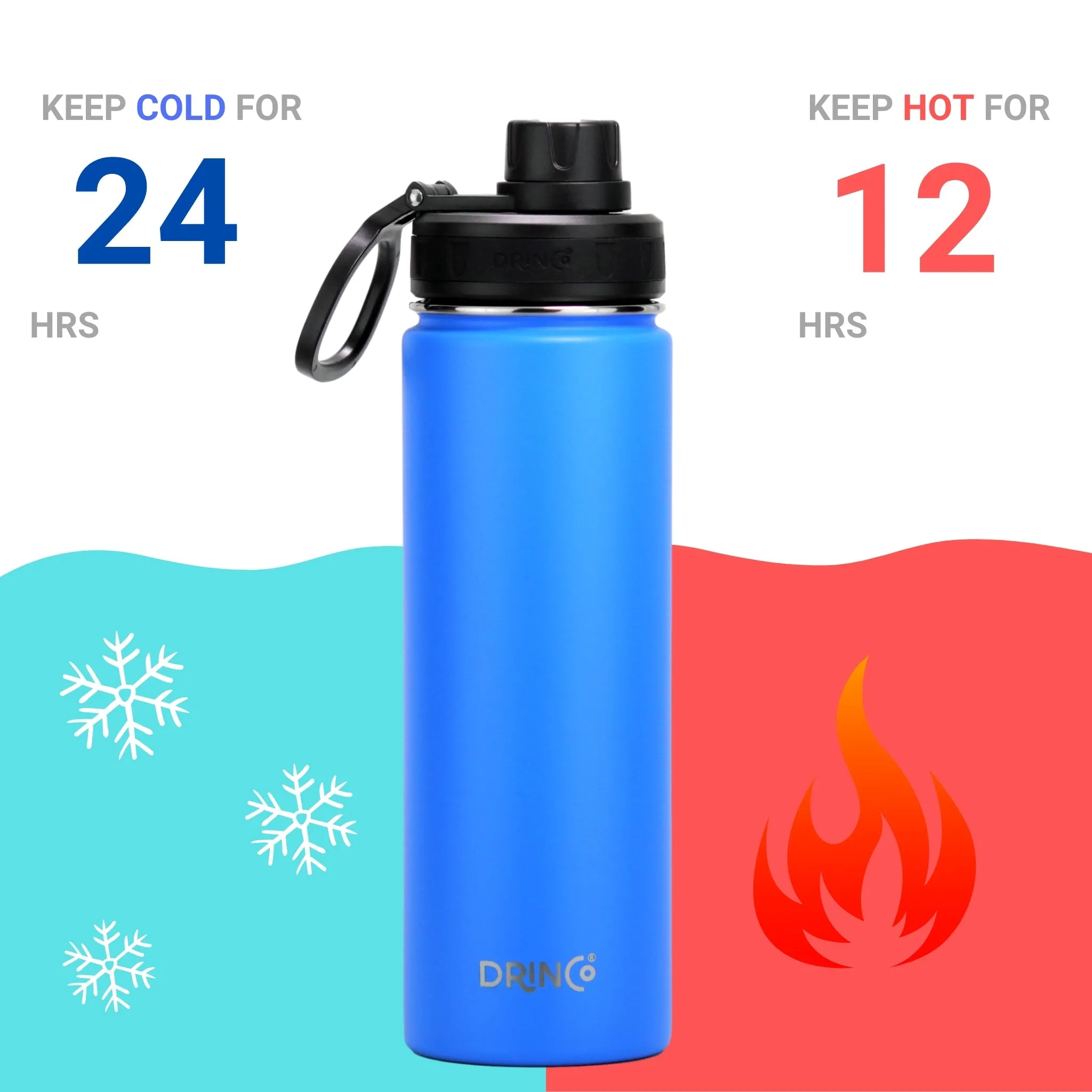 DRINCO® 22oz Stainless Steel Sport Water Bottle - Royal Blue