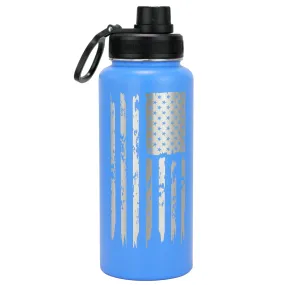 DRINCO® 32oz Stainless Steel Water Bottle - USA Flag-Royal Blue