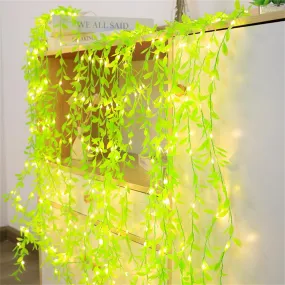 Dwarakesh Enterprises® Artificial Willow Branches Lights Candles Ivy Vines Hanging Garland Candles, Realistic Leaf led Candles 180led Holiday Wedding Party Decor(Warm White)