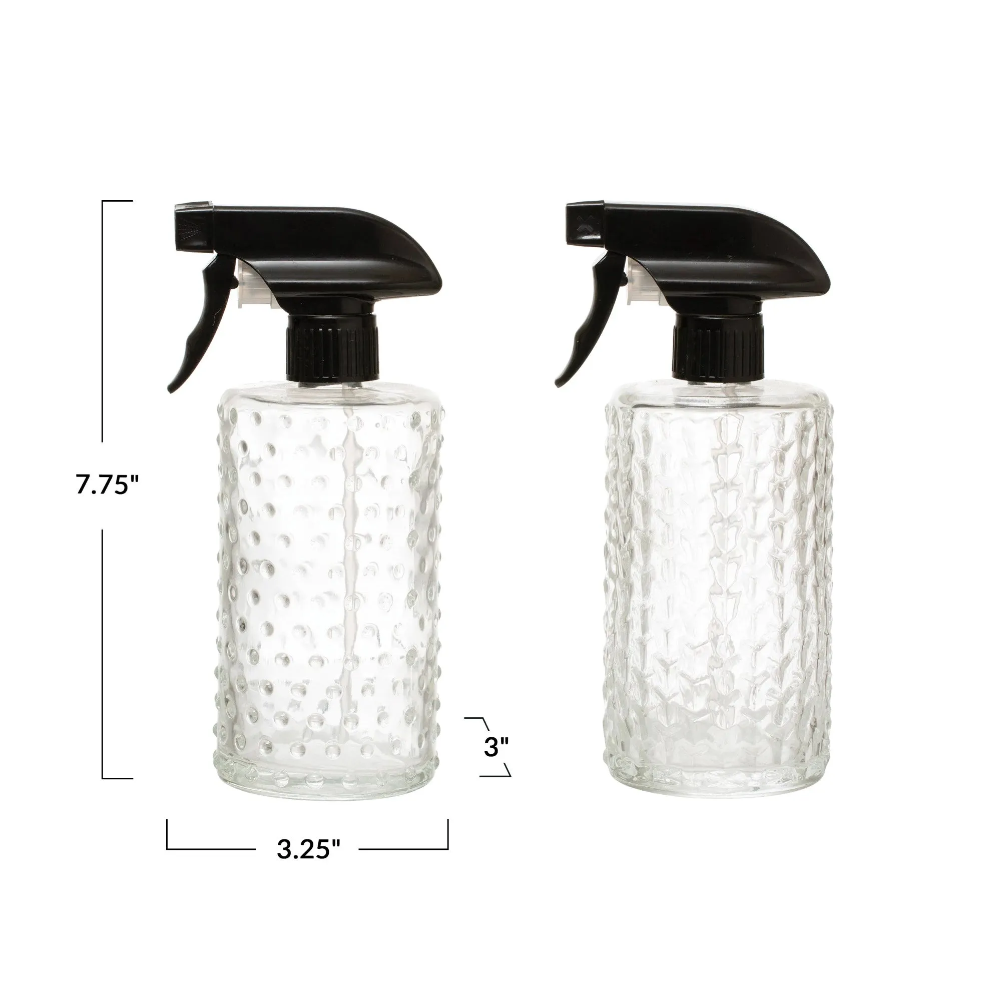 Embossed Glass Spray Bottle