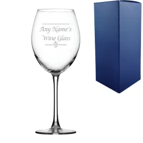 Engraved Novelty 19oz Enoteca Wine glass, Names wine glass