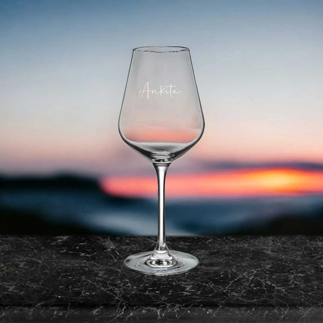 Engraved Wine Flutes - Customized Premium Red Wine Glasses