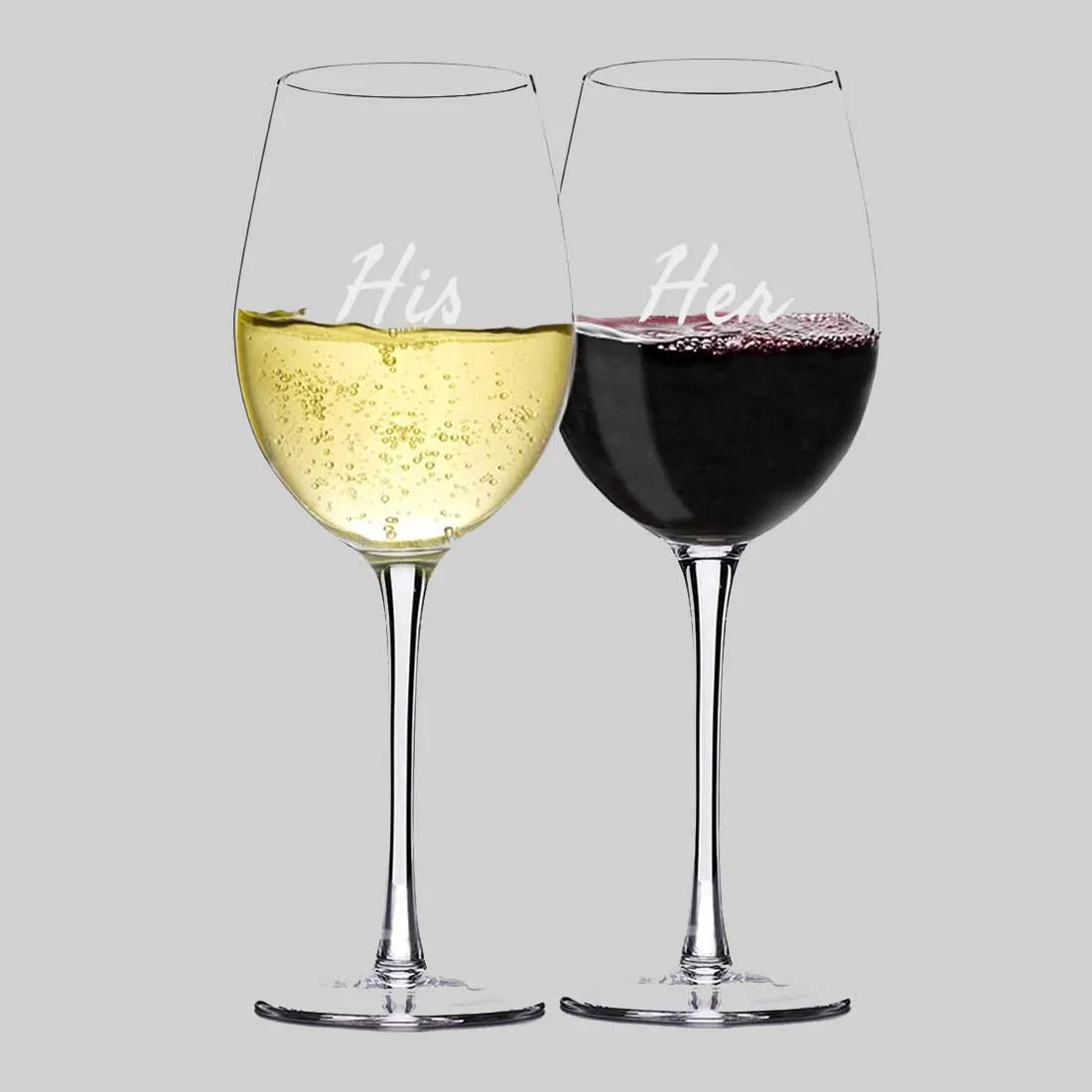 Engraved Wine Glasses for Couples Anniversary Gift Ideas for Couples - His & Her