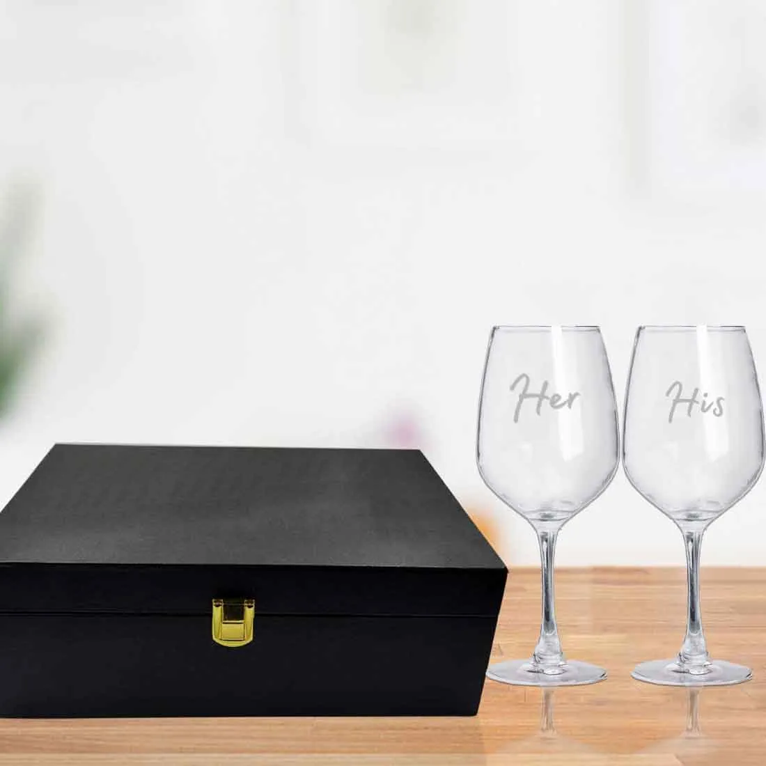 Engraved Wine Glasses for Couples Anniversary Gift Ideas for Couples - His & Her