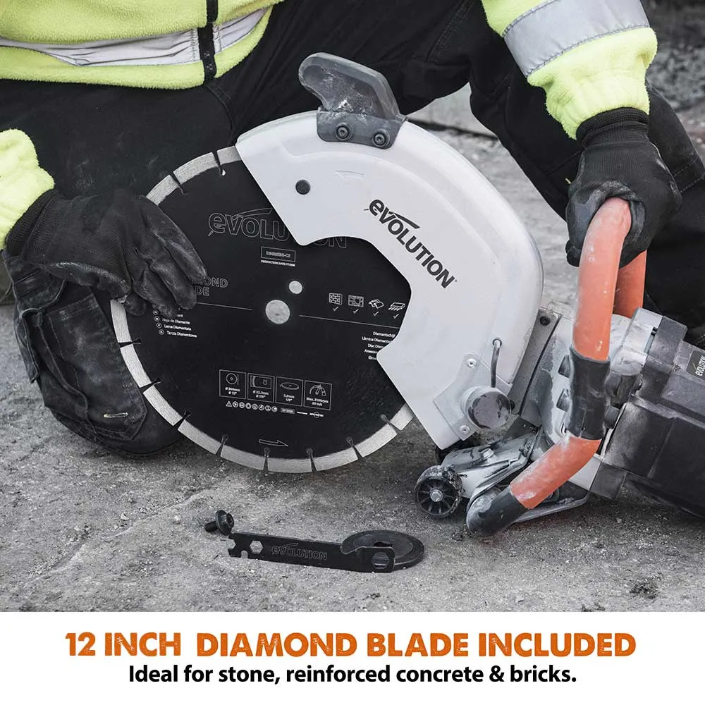 Evolution R300DCT 300mm 12" Electric Disc Cutter, Concrete Saw, with Diamond Blade