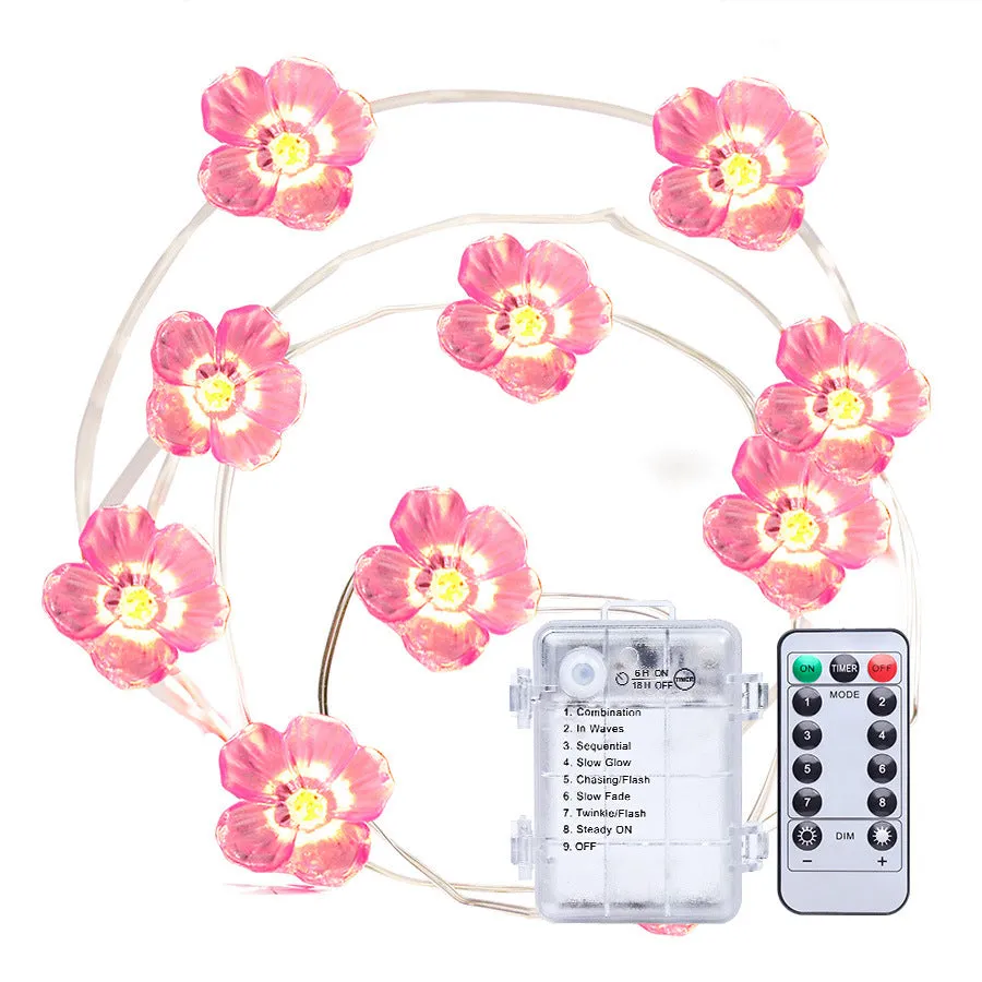 Fairy Pink Cherry Blossom String Lights