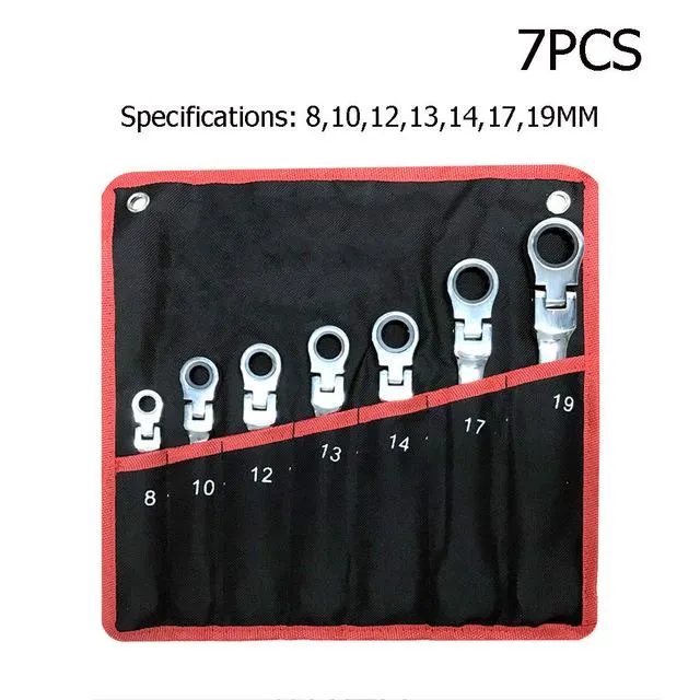 Flex Head Ratcheting Metric Wrench Set