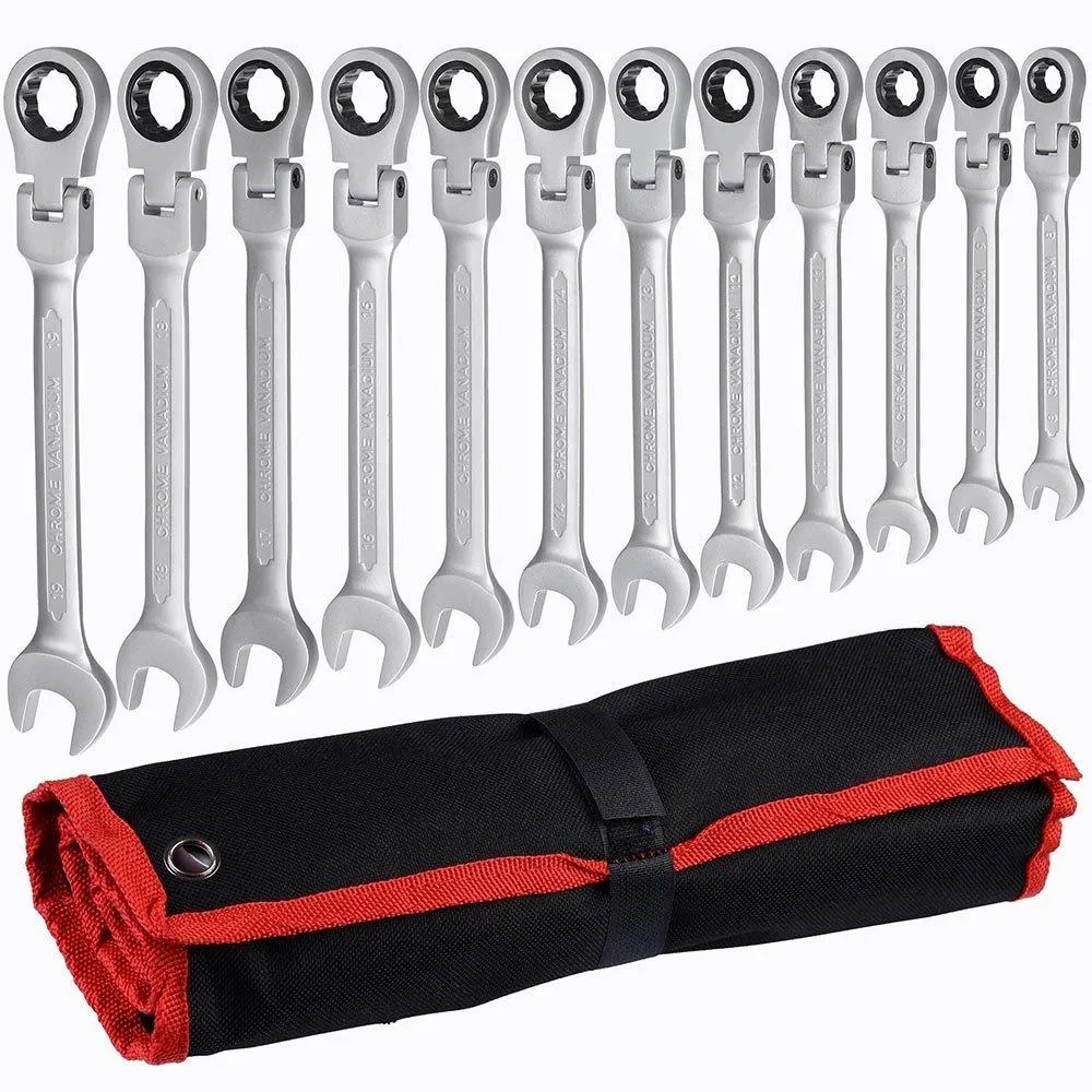 Flex Head Ratcheting Metric Wrench Set